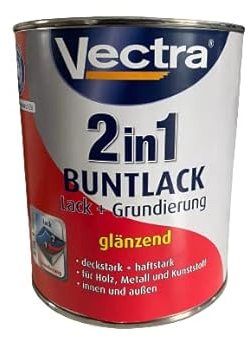 Vectra 2in1 Bunlack Lack + Grundierung Glänzend Wasserbasis innen/außen 0,75 Farbwahl, Farbe:RAL 7016 Anthrazit