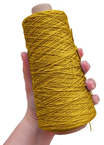 TEXTEX = Cono de Cuquillo. Hilo para Tricot, Croché y Ganchillo. Composición Rayón 100%. 1 Cono de 200grs y 600mts - (Oro)