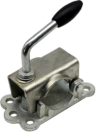 Generisch Support de serrage en fonte renforcé par plaque en fonte – Tube Ø 48 mm pour roue jockey remorque caravane