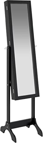 vidaXL Standspiegel Schwarz 34x37x146 cm