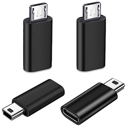 SHUBEIEUMI Adattatore USB C [4 Pezzi], Adattatore Micro USB a USB C + Adattatore da USB C a Mini USB 2.0, Adattatore Trasferimento, per Connettore per Telefono, per Galaxy S7/S7 Edge/S6/J7, LG G4
