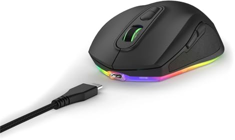 uRage Gaming-Maus Reaper 340, kabelgebundene Maus mit 7 programmierbaren Tasten, bis zu 8000 DPI, superleichte 77 g Gewicht, RGB-Beleuchtung, Gaming-Software, in schwarz