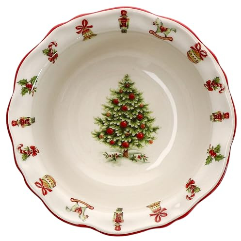 MamboCat Maestro Natale Schale 17,5cm I 470ml I italienische Keramik-Schüssel mit Weihnachtsdekor I Schälchen für Kekse, Salat, Suppe, Müsli & Co an Weihnachten, Advent & Nikolaus