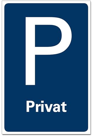BUEWA Schilder Parken Schild Privat Parkplatz Hinweisschild Orientierung PVC 300 x 200 x 3 mm Vorgebohrt B1-Zertifiziert