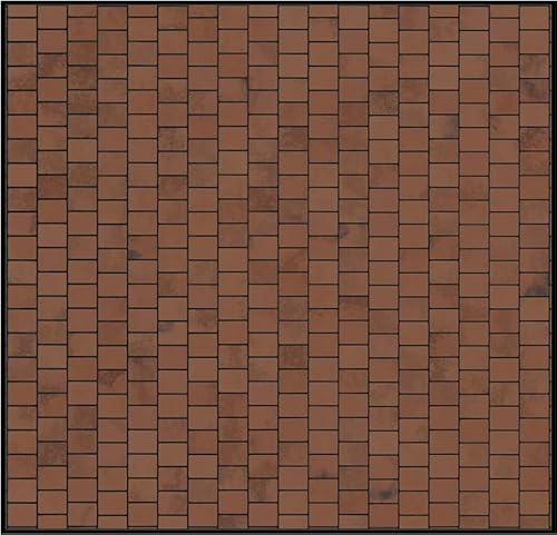 Terracott Roof Tile & Stone Scenery Modelling Card for Model Railways, Dioramas & Wargaming Terrain - 0 to 00 Scale Card A2 4X A4 Double Sided