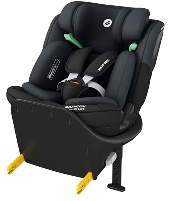 Maxi-Cosi Emerald 360 S i-Size, Autositz 360 Grad drehbar, 0–12 Jahre (40–150 cm), Auto Kindersitz, Baby Autositz, FlexiSpin-Drehung, 4 Liegepositionen, G-CELL Seitenaufprallschutz, Tonal Black