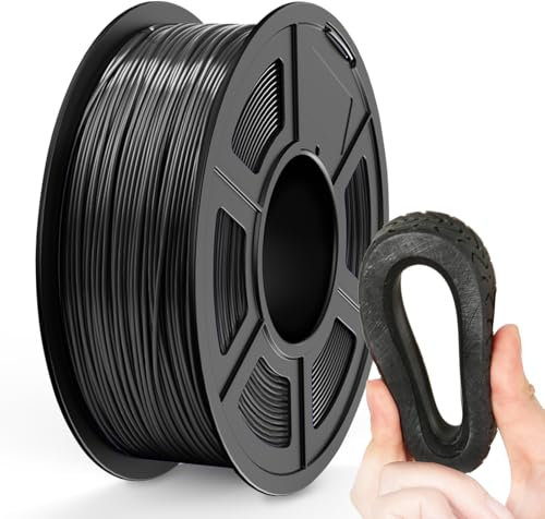TECBEARS TPU Filament 1.75mm 1KG Schwarz, TPU 95A 3D Drucker Filament, Flexible Filament TPU, Maßgenauigkeit +/- 0,03, 1kg 1 Spule, Schwarz