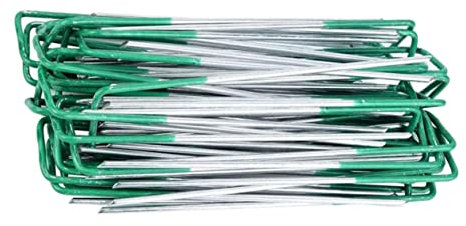 HHOZsafety 20pcs Clous de Gazon Fausses Plantes Pointes de Gazon synthétique piquets de Jardin agrafes Plantes artificielles en Forme de U Clou de Sol en métal
