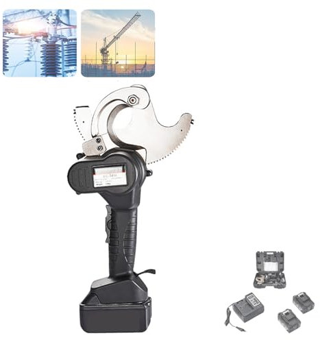 Kabelloser Kabelschneider, zum Schneiden von Kupfer- und Aluminiumdrähten, geschirmte Kabel, 54/65/75/85 mm, kabellos, mit Akku und Ladegerät, für Stromversorgung und Schneiden von Kabeln, 85