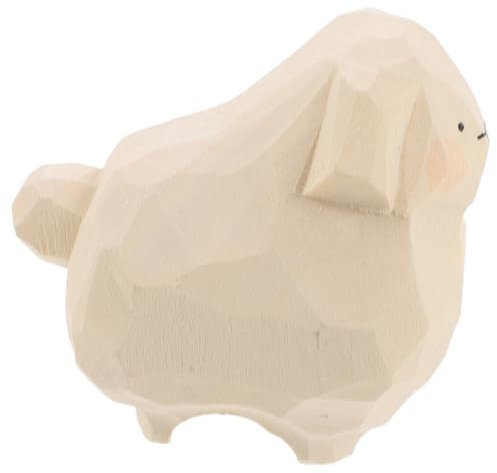Amosfun Holz Lamm Statue Miniatur Tierfiguren Schaf Figur Für Landschaft Feengarten Dekoration Klein Tierskulptur