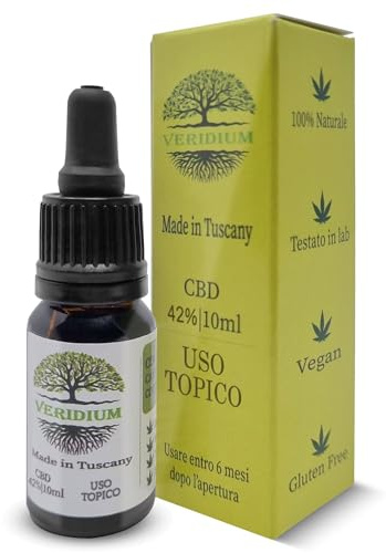 Olio di Cbd 42% Premium Made in Tuscany 100% organico e naturale adatto a tutti gli usi.