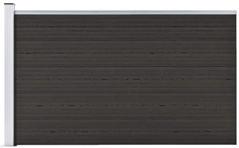 Tidyard Panneau de clôture WPC 175x105 cm Noir Clôture de Jardin Décorative Protection pour Plantes, Extérieur, Cour Arrière