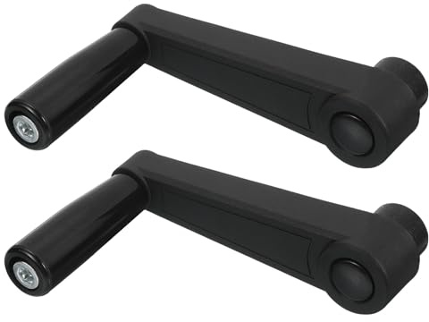 QUARKZMAN 2Pcs Manovella Girevole Per Macchina 12x126mm (Dia x L), Sostituzione Universale Per Tornio Industriale Macchine Fresatrici E Levigatrici, Nero (Foro Quadrato)