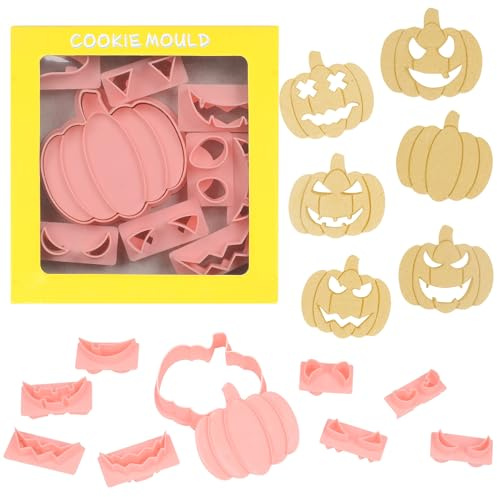 Kiiwah 10 Stück Halloween Ausstecher Set, 3D Keksausstecher Pumpkin Cookie Cutter PläTzchenform Kinder Fondant Ausstechformen für Früchte Backen Dekorationen