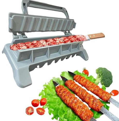 Kebab Maker Machine Reusable Kebab Press Maker Mold Manual Donner Kebabs Machine Plastic Barbecue Spieß Kabob Makers Portable Easy Kabob Makers Grill Tool for Party Picnic Outdoor Camping Cooking