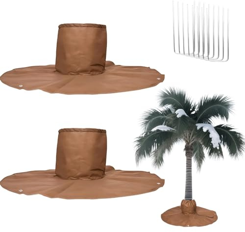 Protección de Plantas de Invierno de Raíces, 2 Piezas Protección Invernal para Raíces de Palmeras, Cubre Plantas Inviernocubierta para Plantas y Árboles de Hasta 30cm de Diámetro, Ø 100cm Marrón