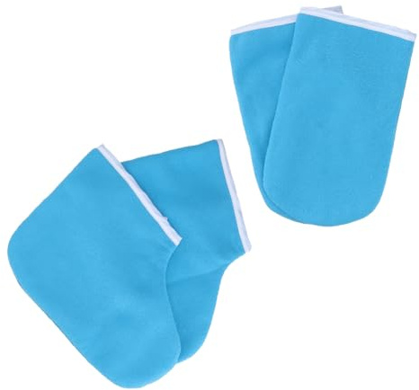 Kit de Moufles et Pantoufles pour Bain de Paraffine, Coton Bleu, 1 Set | Mains et Pieds, Usage Salon ou Maison, Enfilage Facile, Tissu Absorbant pour Soins Thermiques