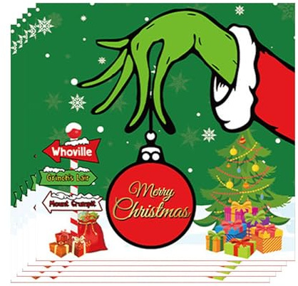 40 Stück Servietten Weihnachten, 33x33cm Weihnachtsservietten Mit Festlichen Motiven, Weihnachts Servietten Für Tischdeko Weihnachten, Weihnachts Tischdeko, Merry Christmas Party Deko