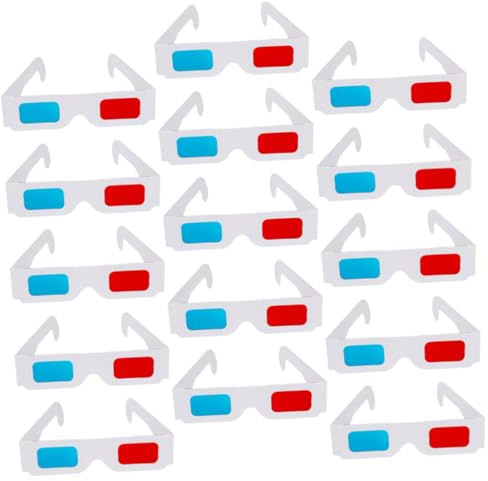 Operitacx 40pezzi Occhiali di Carta Anaglifici Rossi e Blu Occhiali Usa e Getta per Film per Visione