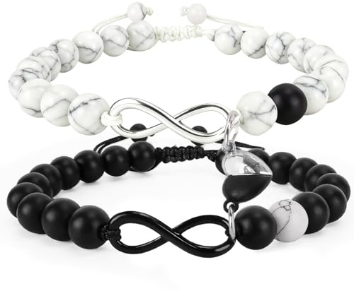 Partner Armbänder, 2 Stück Pärchen Armband Verstellbaren Bändern Und Sich Gegenseitig Anziehenden Herzen,Jahrestag Geschenk Für Ihn,Pärchen Geschenke,Valentinstagsgeschenke Für Frau Freundin Ehemann