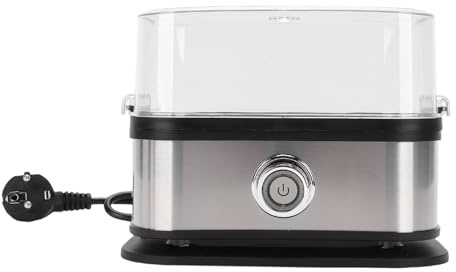 Depisuta Cuociuova Rapido, Capacità 200W, 6 Uova, Cuociuova Elettrico Portatile in Acciaio Inossidabile con Spegnimento Automatico, Protezione Bollitura Secco, Macchina Intelligente (Spina europea)