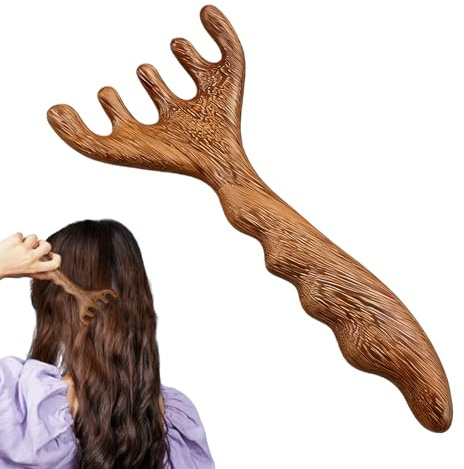 Kopfhaut Massage Kamm Großzahniger Holz Kamm Zur Unterstützung Des | Kopfmassage Gerät Für Die Scalp Für Schultern Augen Gesicht Entspannung Männer Frauen