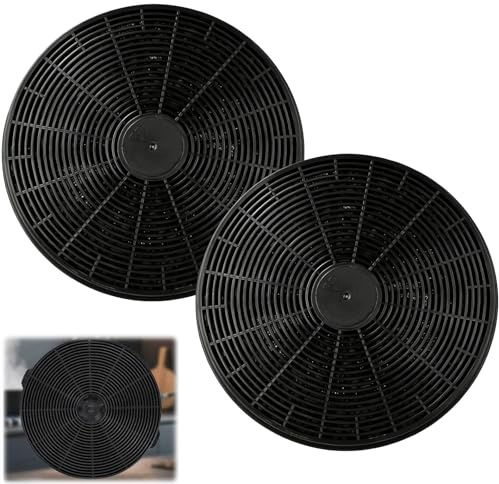 NIYATA Set med 2 aktivt kolfilter 175 x 25 mm, för köksfläkt, kompatibla med flera märken och modeller
