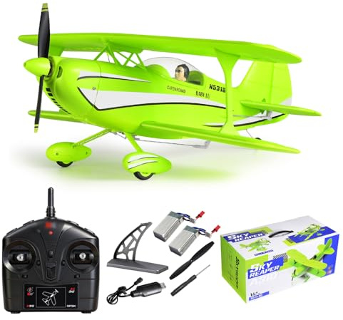 SAYZON RC-Flugzeug A310 Doppeldecker Ferngesteuertes Flugzeug für Erwachsene Anfänger 3D/6G Brushless 2,4G Starrflügel-Fernsteuerungsflugzeug mit 2 Batterien