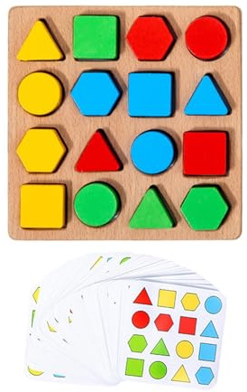 Formpussel,Sorterings- och Matchningsblock | 16-Geometriskt Formspel - för påfyllning, klassrum, resor – från 3 år