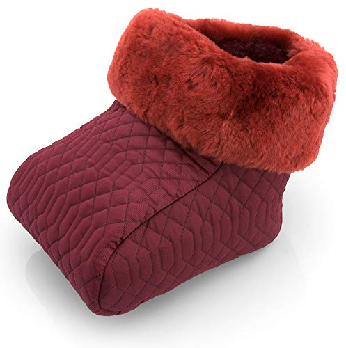 Fußsack Fußwärmer FUSA-NW-BOR-BOR Steppstoff mit echtem Merino Lammfell gefüttert 25mm bordeaux-bordeaux