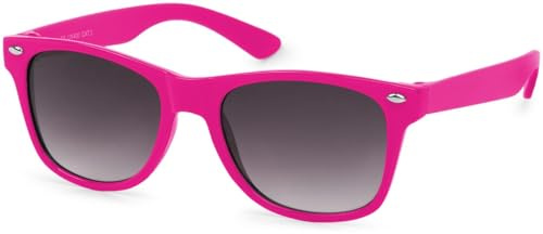 styleBREAKER Barnsolglasögon retro nörddesign med speglade eller tonade glas | UV400 skydd | plastram | för småbarn 18 månader till 4 år, Ram rosa/glas grå lutning, Einheitsgröße