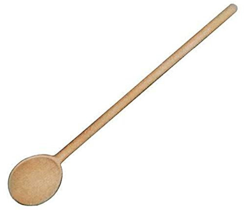 getgastro Cucchiaio da Cucina in Legno, Rotondo, in Acciaio e Legno di Faggio Naturale Non Trattato/Lunghezze Disponibili da 24 a 100 cm | A8 - Lunghezza: 60 cm
