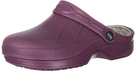 Brandsseller Zuecos para mujer, zapatos de jardín, pantuflas de invierno/verano, forrados/sin forro, Beere gris claro., 37 EU