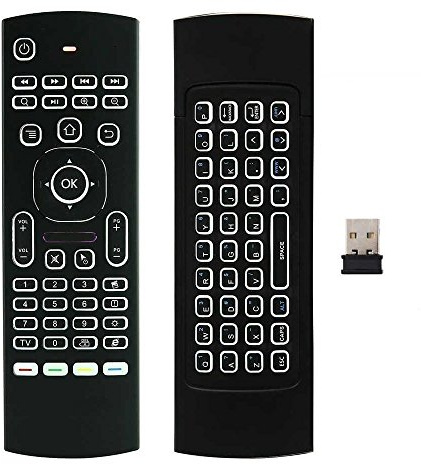 BIFANS MX3 Backlight Mini Wireless Keyboard, Air Mouse IR Learning with 6-Axis Inertia Sensors Multifunctional 2.4GHz Remote for Smart TV，Android TV Box, PC, Mac OS,Linux (MX3)