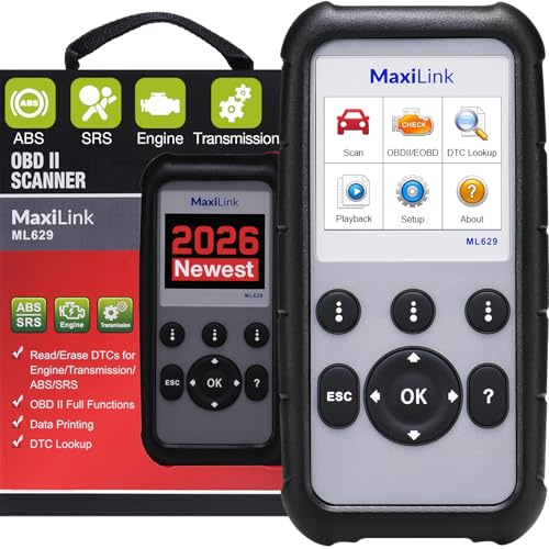 Autel ML629 OBD2-Diagnosegerät Kfz-Auslesegerät alle OBDII | Dieselmotor Benzinmotor, Airbag Antiblockiersystem Motor Getriebe System Tiefe Diagnose, 14 Sprache Deutsche inkl.
