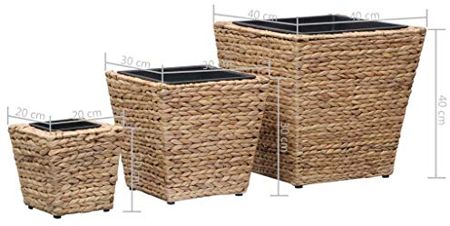 Tidyard PPflanzt?pfe 3er Set Pflanzkübel Pflanzenkuebel Blumentopf Blumenkübel,Blumenkasten pflanzenkasten,Wasserhyazinthe
