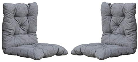 Ambientehome 2er Set Sitzkissen Auflage Sitzpolster 98x50x8 cm hellgrau, 50 Prozent Baumwolle 50 Prozent Polyester