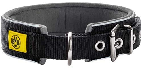 HUNTER NEOPREN REFLECT BVB Hundehalsband, reflektierend, gepolstert, 60, schwarz/gelb