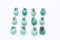 HEITMANN DECO - Behang-Eier mit Feder - 12er Set - Osterdeko - ca. 4 x 4 x 6 cm, Blau/Mint