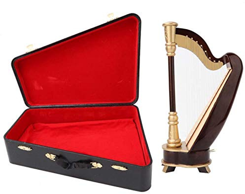 Mini-Harfenmodell, 25 cm, handgefertigtes hölzernes Harfen-Musikinstrument, Replika-Modell für musikalische Geschenke, Heimbüro, Tischdekoration, Ornament