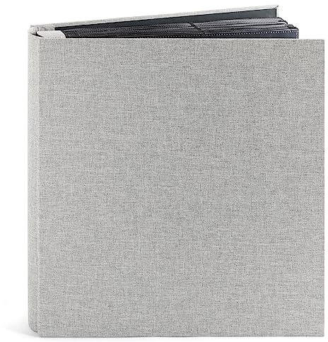 Pipilo Press Fotoalbum, 10 x 15 cm, 1000 Taschen, grauer Leineneinband und schwarze Innenseite, Sammelalbum und Fotoaufbewahrung für vertikale und horizontale Drucke