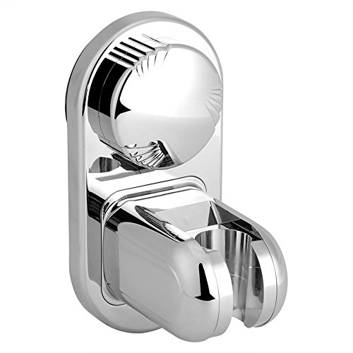 Support de Douche Reglable Sans Percage, Ventouse Orientable Support Mural Douchette Douche Salle de Bain, Support de Pommeau de Douche (Argent)