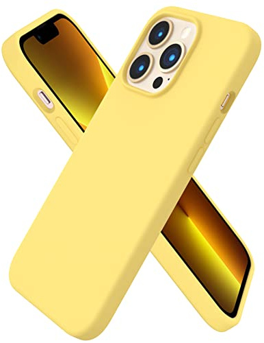 ORNARTO für iPhone 13 Pro Hülle aus Silikon 6,1 Zoll - Zitronengelb | Premium Flüssigsilikon, dünne Handyhülle, weich und griffig, tolle Haptik, stoß- und kratzfest, große Farbauswahl