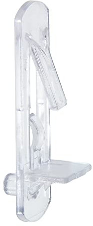 Rierdge 50 Stück Kunststoff-Regalstifte, 6 mm, 5/8 transparente Kunststoff-Verriegelungsklammern für 6 mm Durchmesser Heringsloch und 1,6 cm Schrankregal