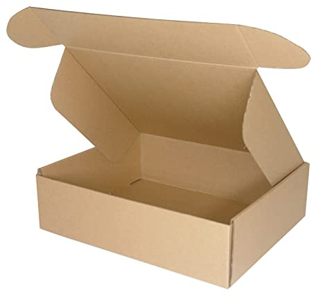 PACK4YA 285 × 230 × 80 mm (11 tum x 9 tum) små paket postlådor Royal Mail PiP korrugerade kartonglådor för postning av brun postlåda fraktlåda för småföretag eller presentförpackning (10 st)