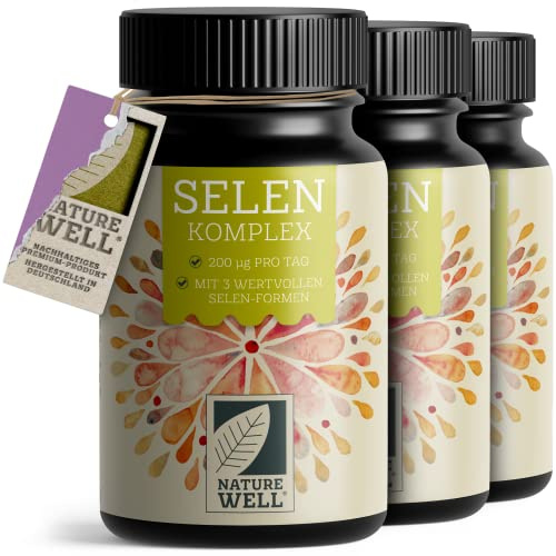 Selen hochdosiert 3x365 Selen 200 µg Tabletten - Komplex aus 3 hochwertigen Selenium-Quellen: Selenhefe, Selenmethionin & Natriumselenit - laborgeprüft mit Zertifikat - 100% vegan