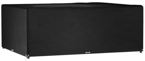 vidaXL Rectangular Garden Furniture Cover - 300x250x90 cm Black PE Material with 16 Eyelets | Weather- & UV-Protection | Easy-Storage