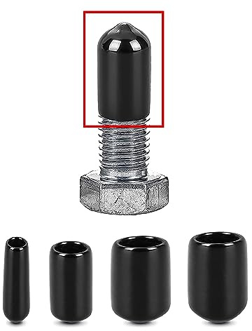 ZZLBZN Round Rubber End Caps - 40PCs Vinyl Flexible End Protectors Assortment Kit, Black, 3mm, 6mm, 9mm, 12mm