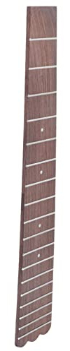 Parliky Brown Wooden Ukulele Fretboard Replacement with 18 Frets and White Dot Markers, Easy to Use and Will Not Hurt Hands, for 26 Inch Ukulele Repair and DIY Parts
