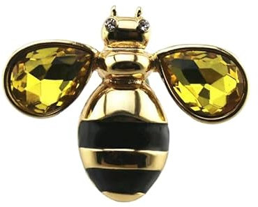 GIMIRO Broche en forme d'abeille - Imitation diamant - Strass - Pour manteau, blazer, robe, mariage, fête, accessoires de mode, small, Métal